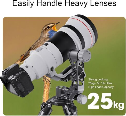 DSLR Camera Tripod Ball Head Plate 360° Rotation 25kg Load Capacity Arca Style Bubble Level Lightweight Yet Strong CNC Craftsmanship in Kuwait