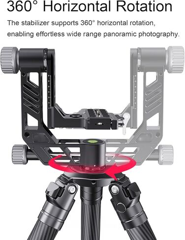 DSLR Camera Tripod Ball Head Plate 360° Rotation 25kg Load Capacity Arca Style Bubble Level Lightweight Yet Strong CNC Craftsmanship in Kuwait