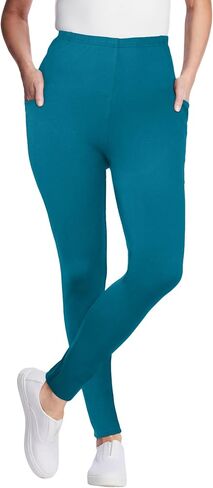Woman Within Plus Size Petite Stretch Cotton Pocket Legging in Saudi Arabia