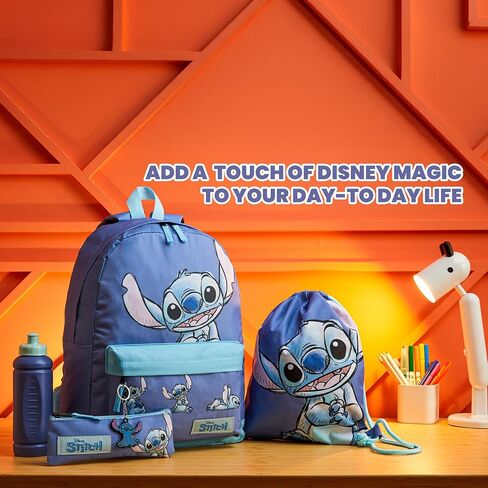 مجموعة أكياس مدرسة ديزني غرزة ، 5 قطع مع حقيبة ظهر ، كيس الرباط ، حقيبة قلم رصاص ، زجاجة ماء وسلسلة المفاتيح - هدايا غرزة in Kuwait