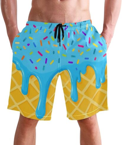 Men's Swim Trunks Quick Dry Swimming Shorts with Mesh Lining and Pocket Pink Christmas Santa Claus Swimsuit Trunks in Saudi Arabia