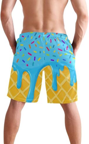 Men's Swim Trunks Quick Dry Swimming Shorts with Mesh Lining and Pocket Pink Christmas Santa Claus Swimsuit Trunks in Saudi Arabia