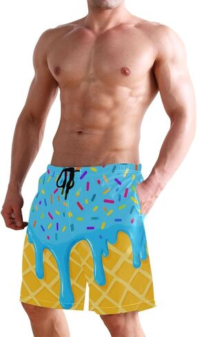 Men's Swim Trunks Quick Dry Swimming Shorts with Mesh Lining and Pocket Pink Christmas Santa Claus Swimsuit Trunks in Saudi Arabia