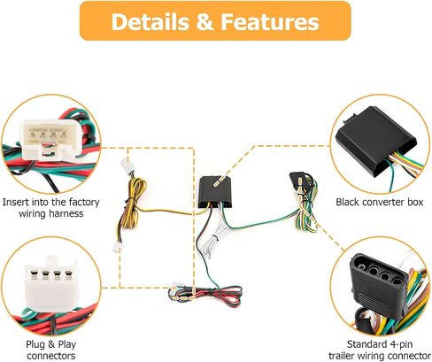 WeiSen Trailer Wiring Harness Kit, Vehicle-Side Towing Hitch Wiring Harness with Plug & Play Connector Compatible with Toyota Sienna 2021-2024 in Saudi Arabia