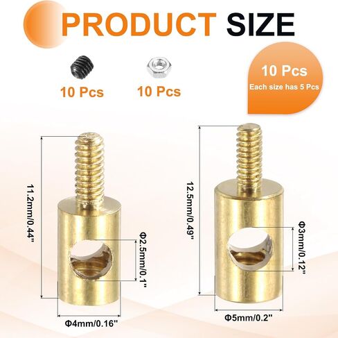 MECCANIXITY Linkage Stoppers Connecting Servo Arm, Push Rod with Nut and Screw for RC Airplane, D4x1.8mm D5x3mm 20 Pcs in Saudi Arabia