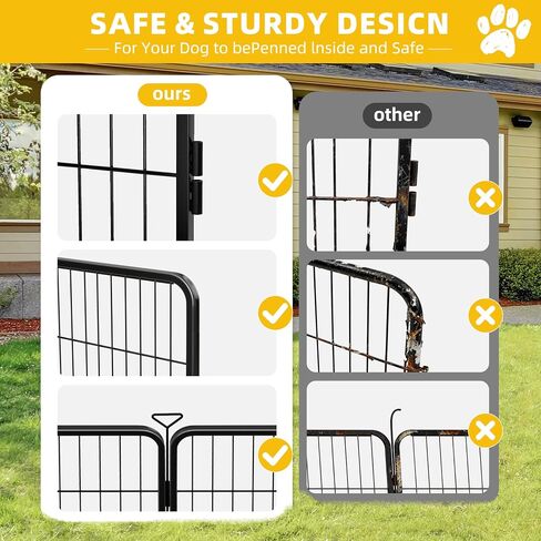 Playpen Dog for Indoor/Outdoor ، 24 inch 8 لوحات جرو Play Pen للداخلية ، الفناء الخلفي ، RV Camping ، قلم تمارين الكلاب الثقيلة للجرو والكلاب الصغيرة in Kuwait