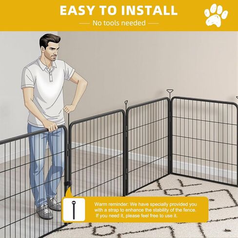 Playpen Dog for Indoor/Outdoor ، 24 inch 8 لوحات جرو Play Pen للداخلية ، الفناء الخلفي ، RV Camping ، قلم تمارين الكلاب الثقيلة للجرو والكلاب الصغيرة in Kuwait