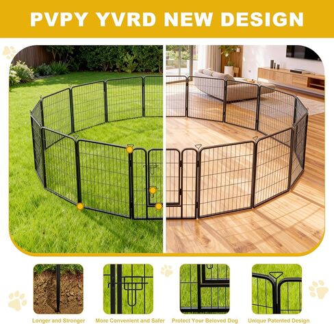 Playpen Dog for Indoor/Outdoor ، 24 inch 8 لوحات جرو Play Pen للداخلية ، الفناء الخلفي ، RV Camping ، قلم تمارين الكلاب الثقيلة للجرو والكلاب الصغيرة in Kuwait