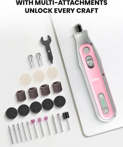 أداة دوارة لاسلكية، مجموعة أدوات دوارة للشحن 4 فولت من النوع C بخمس سرعات مع 86 ملحقًا، أداة دوارة للصنفرة والتلميع والحفر والحفر والحرف اليدوية (أسود) in Kuwait