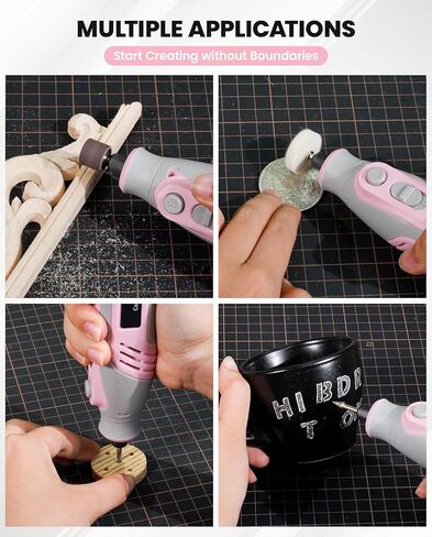 أداة دوارة لاسلكية، مجموعة أدوات دوارة للشحن 4 فولت من النوع C بخمس سرعات مع 86 ملحقًا، أداة دوارة للصنفرة والتلميع والحفر والحفر والحرف اليدوية (أسود) in Kuwait