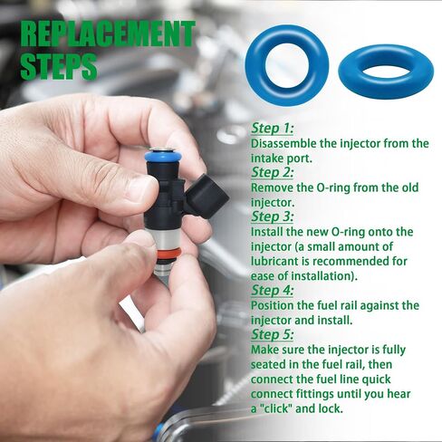 JA & MIU 50 PCS حقن الوقود O-Ring Set ، مجموعة Rebuitor Bue-Ring Blue ، طقم إصلاح عالمي لمختلف طرازات المركبات (7.52 مم × 3.53 مم) in Kuwait