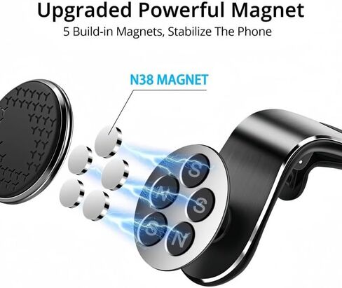 Car Phone Mount Holder for Honda NSX Coupe 2002-2005,Dashboard Windshield Phone Holder Strongest Magnetic 360° Adjustable Hands Free Anti-Drop Cell Phone Holder,Silver in Saudi Arabia