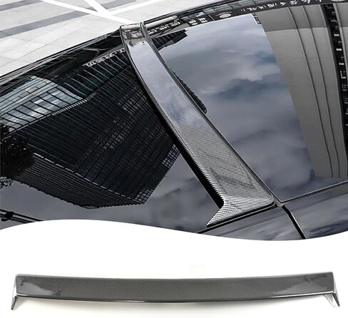 Rear Trunk Spoiler for Tesla Model Y 2020 2021 2022 2023 2024 MV Style Rear Trunk Lip Spoiler Tail Wing ABS (Carbon Fiber Print, MV Style Rear Spoiler) in Saudi Arabia