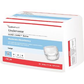Cardinal Health™ Protective Underwear, Sure Care™ Extra, Moderate Absorbency, X-Large, Case of 56 (1 case of 4 Packs of 14) in Saudi Arabia