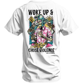 Combat Iron Men's Graphic T-Shirt | Woke Up and Chose Violence | Cotton-Poly Blend | Athletic Fit, Tagless Comfort in Saudi Arabia