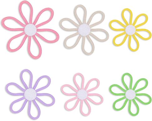 6pcs Boho Nursery Decor Daisy Flower Woven Macrame Wall Hanging 3 Size Daisy Flower Wall Decor Bohemian Nursery Decorations Daisys WallDecor Nurserys Decoration for Home Dorm Art Decors Bedroom Room in Saudi Arabia