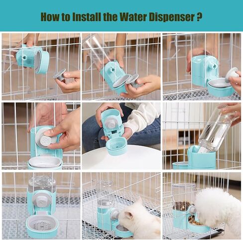 GPY Automatic Automatic Gravity Feeder Peter ومجموعة موزع المياه ， تغذية أرنب أوتوماتيكية وموزع ماء للكلاب للكلاب حيوانات الحيوانات الأليفة سعة كبيرة (تغذية المياه الزرقاء ومغذي الغذاء) (رمادي) in Kuwait