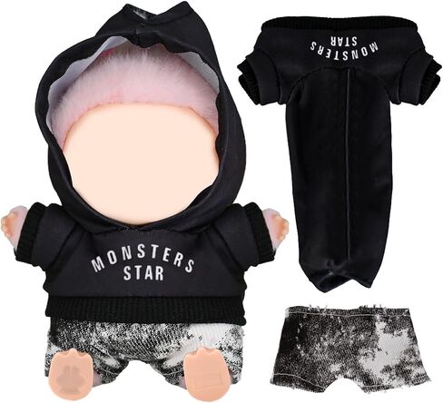 Doll Clothes for 17cm Accessories Set with Glasses Butterfly Clip Pink Clothe la Boo-Boo for Clothe No Doll Included (Pink, One Size) in Saudi Arabia