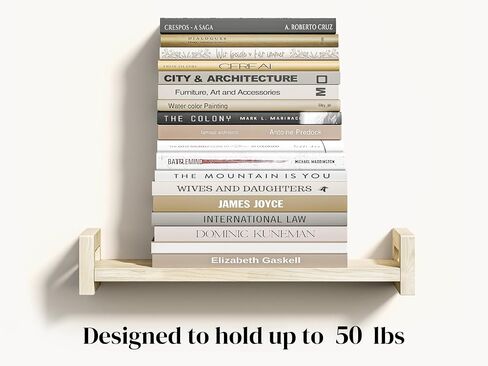 Vailando Floating Shelves for Wall, Set of 4 Solid Wood Wall Mounted Shelves, 16.15" Rustic Walnut Display Shelf for Bedroom, Living Room, Bathroom, Kitchen – Strong Load Capacity & Natural Pine in Saudi Arabia