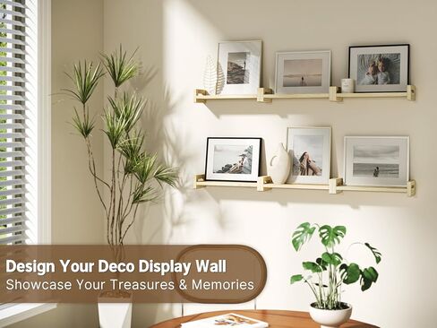 Vailando Floating Shelves for Wall, Set of 4 Solid Wood Wall Mounted Shelves, 16.15" Rustic Walnut Display Shelf for Bedroom, Living Room, Bathroom, Kitchen – Strong Load Capacity & Natural Pine in Saudi Arabia