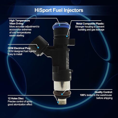 HiSport Fuel Injectors Compatible with Chrysler Dodge Jeep V6 3.3/3.8L 2007-2010 0280158119 04861667AA in Saudi Arabia