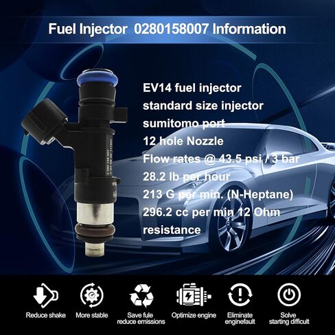 HiSport Fuel Injectors Compatible with Chrysler Dodge Jeep V6 3.3/3.8L 2007-2010 0280158119 04861667AA in Saudi Arabia