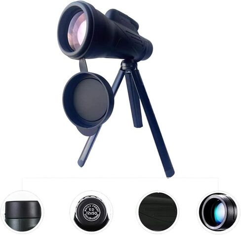 Telescopes for Adults Astronomy, High Power 12x50 Monocular Telescope, High Power Waterproof Monocular Telescope Compact with BAK4 Prism Lens Monocular for Adults Bird Watching Travel in Saudi Arabia
