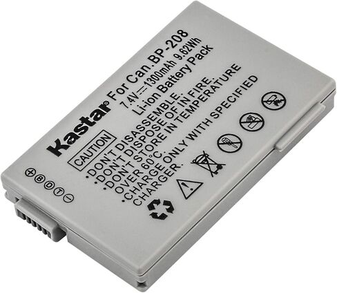 بطارية Kastar BP-208 (عبوة واحدة) ومجموعة شاحن لكاميرا Canon DC10/19 DC20 DC21 DC22 DC40 DC50 DC51 DC95 DC100 DC200/201/210/211 DC220/230 Elura 100 FVM300 IXY DVS1 MVX1Si/430/450/460 Optura S1 فيكسيا HR10 in Saudi Arabia