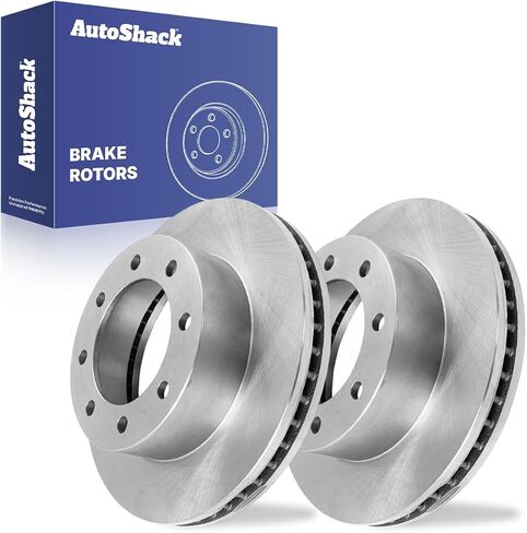AutoShack Black Hat Drilled and Slotted Brake Rotors Front Brake Rotor Replacement Kit for 2005-2010 Ford F-450 Super Duty 2005-2012 F-350 Super Duty 2005-2013 F-250 Super Duty V8 4 X 4 4WD PR64126LR in Saudi Arabia