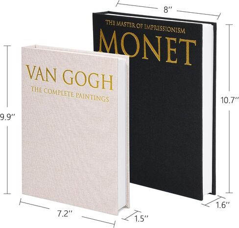 Decorative Book Storage Box Set of 2, Stylish Decorative Books, Linen Faux Book Storage Box for Bookshelf, Coffee Tables, Home Decor, Beige in Kuwait