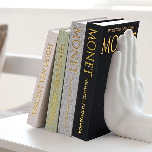 Decorative Book Storage Box Set of 2, Stylish Decorative Books, Linen Faux Book Storage Box for Bookshelf, Coffee Tables, Home Decor, Beige in Kuwait