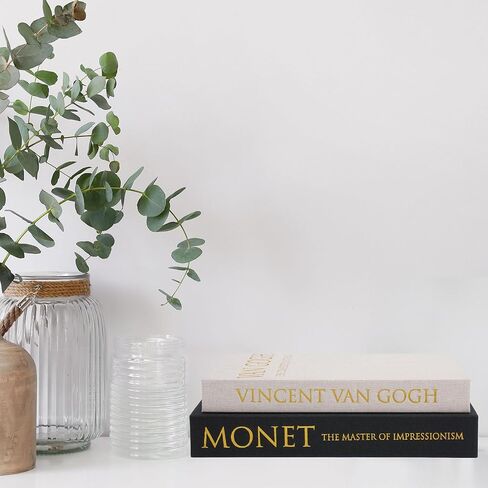 Decorative Book Storage Box Set of 2, Stylish Decorative Books, Linen Faux Book Storage Box for Bookshelf, Coffee Tables, Home Decor, Beige in Kuwait