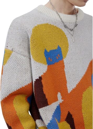 Aelfric Eden Cartoon Dinosaur Sevents Crewneck Printed Pullover Sweater Straips raids in Kuwait