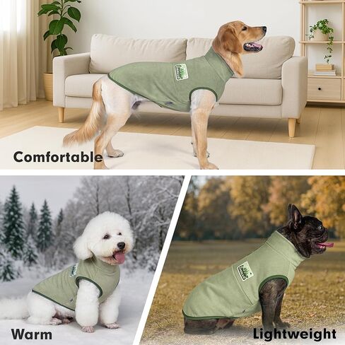 cyeollo Fleece Dog Sweater, Turtleneck Dog Sweatshirt Stretchy Pullover Fleece Vest Warm Winter Fall Clothes for Small Dogs Boy Pet Apparel, Navy Blue M in Kuwait