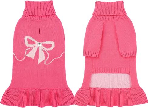 Woyyho 5-22 رطل الكلب فستان سترة عيد الميلاد للكلاب الصغيرة فتاة مع أقواس النمط الأحمر ل الكلب سبيرا الخريف الكلاب الكلاب in Kuwait