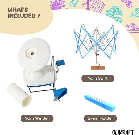 Olikraft tabletop electric electric winder for crocheting | Swift Electric Yarn Ball Winder سعة كبيرة | ألاحق الكرة | الكعكة ويندرز | لا يوجد موتر شمل | لا مطلوب مشبك (براءة اختراع) in Kuwait