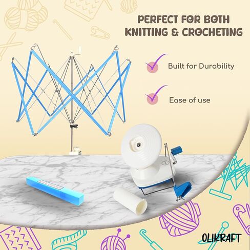 Olikraft tabletop electric electric winder for crocheting | Swift Electric Yarn Ball Winder سعة كبيرة | ألاحق الكرة | الكعكة ويندرز | لا يوجد موتر شمل | لا مطلوب مشبك (براءة اختراع) in Kuwait