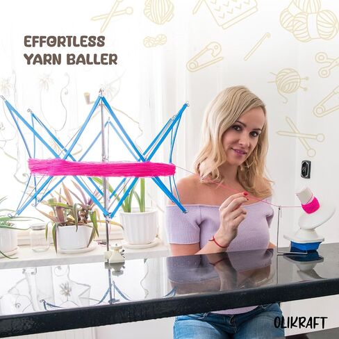 Olikraft tabletop electric electric winder for crocheting | Swift Electric Yarn Ball Winder سعة كبيرة | ألاحق الكرة | الكعكة ويندرز | لا يوجد موتر شمل | لا مطلوب مشبك (براءة اختراع) in Kuwait