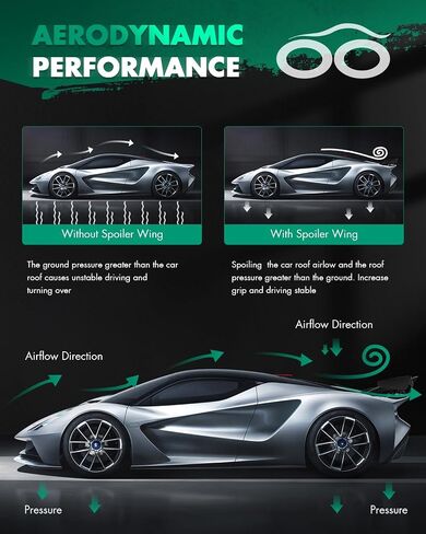 Scitoo ABS Roof Spoiler يناسب 2005-2023 لكرايسلر 300 1PC لامع سقف النافذة الخلفية السوداء لامعة in Kuwait