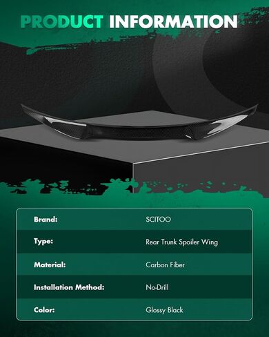 Scitoo ABS Roof Spoiler يناسب 2005-2023 لكرايسلر 300 1PC لامع سقف النافذة الخلفية السوداء لامعة in Kuwait