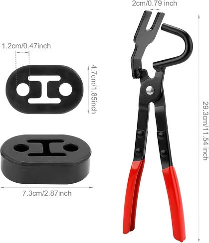 Exhaust Hanger Removal Tool & 4pcs 4-Hole Rubber Exhaust Hangers Kit, Universal Muffler Hanger Removal Pliers Muffler Hanger Tool Exhaust Hanger Pliers for Cars Trucks in Saudi Arabia