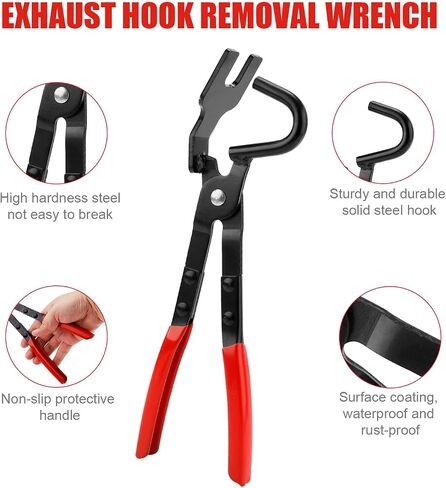Exhaust Hanger Removal Tool & 4pcs 4-Hole Rubber Exhaust Hangers Kit, Universal Muffler Hanger Removal Pliers Muffler Hanger Tool Exhaust Hanger Pliers for Cars Trucks in Saudi Arabia