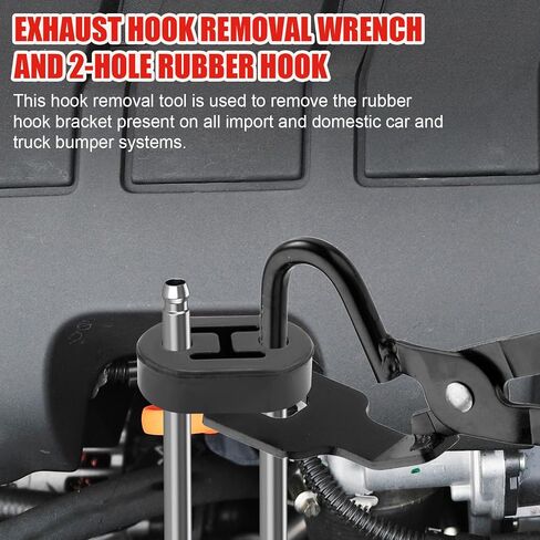 Exhaust Hanger Removal Tool & 4pcs 4-Hole Rubber Exhaust Hangers Kit, Universal Muffler Hanger Removal Pliers Muffler Hanger Tool Exhaust Hanger Pliers for Cars Trucks in Saudi Arabia