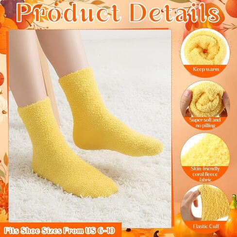 Foaincore 12 Pairs Galentines Day Gifts for Her Women Fuzzy Socks Bulk Winter Warm Sleeping Soft Fluffy Microfiber Socks for Galentines Gifts Women Adult in Saudi Arabia