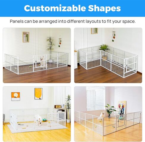 Playpen Dog - 32 "قلم الكلب ، قلم جرو شاق مع الباب ، آمن وقوي ، تجميع سهل للعب الأليف الداخلي/الخارجي للحيوانات الأليفة in Kuwait