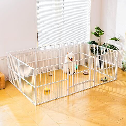 Playpen Dog - 32 "قلم الكلب ، قلم جرو شاق مع الباب ، آمن وقوي ، تجميع سهل للعب الأليف الداخلي/الخارجي للحيوانات الأليفة in Kuwait