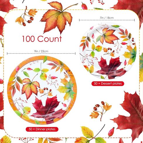 مجموعة أطباق ورقية لحفلات عيد الشكر من YY، 80 قطعة من أطباق الحلوى مقاس 7 بوصات مع أطباق عشاء مقاس 9 بوصات على شكل قرع لعيد الشكر، وديكورات طاولة حصاد الخريف in Kuwait