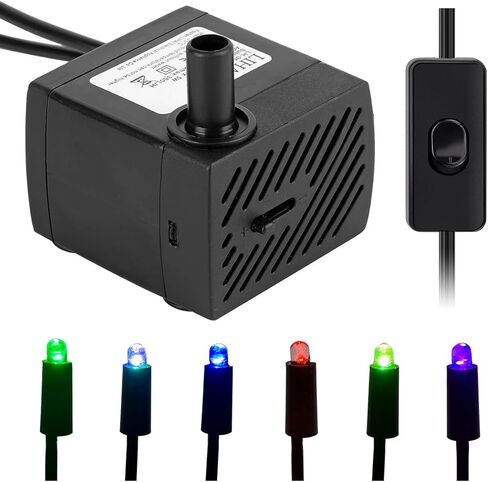 Small Indoor Tabletop Fountain with LED Lights, Relaxing Desk Waterfall Fountain with Natural River Rocks, Decorative Indoor Water Feature for Home Office in Kuwait