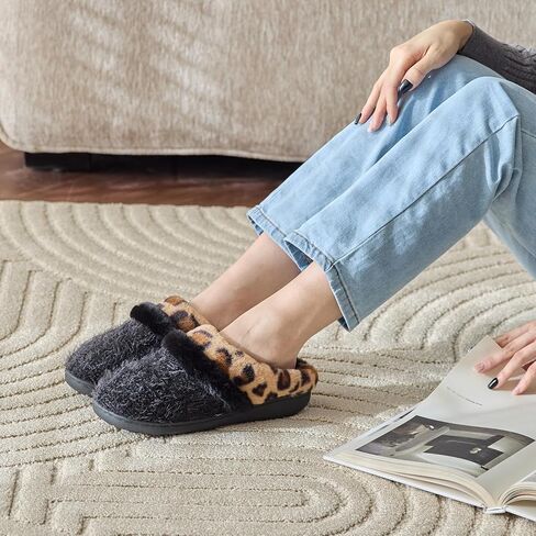 GOEWY Fuzzy Slippers for Women Indoor Outdoor with Memory Foam Cozy Shoes | Anti-Skid Sole, Plush Soft House Bedroom Slipper Slip On Gifts for Women Mom Her Ladies in Saudi Arabia