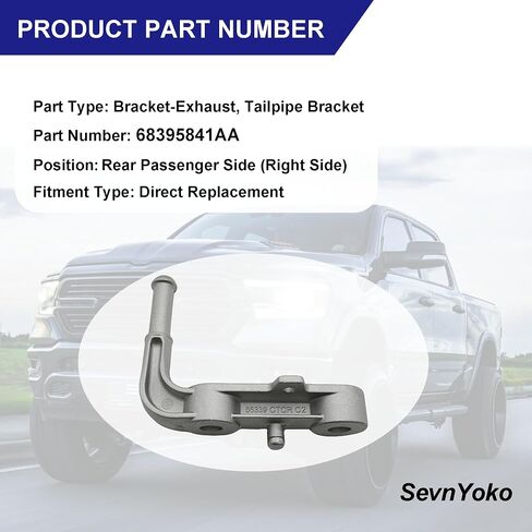68275662AB Bracket-Exhaust - Tailpipe Bracket Compatible with 2019-2024 Ram 1500 3.6L 5.7L 6.2L Rear Muffler Support Assembly Aluminum - Rear Left Driver Side in Saudi Arabia